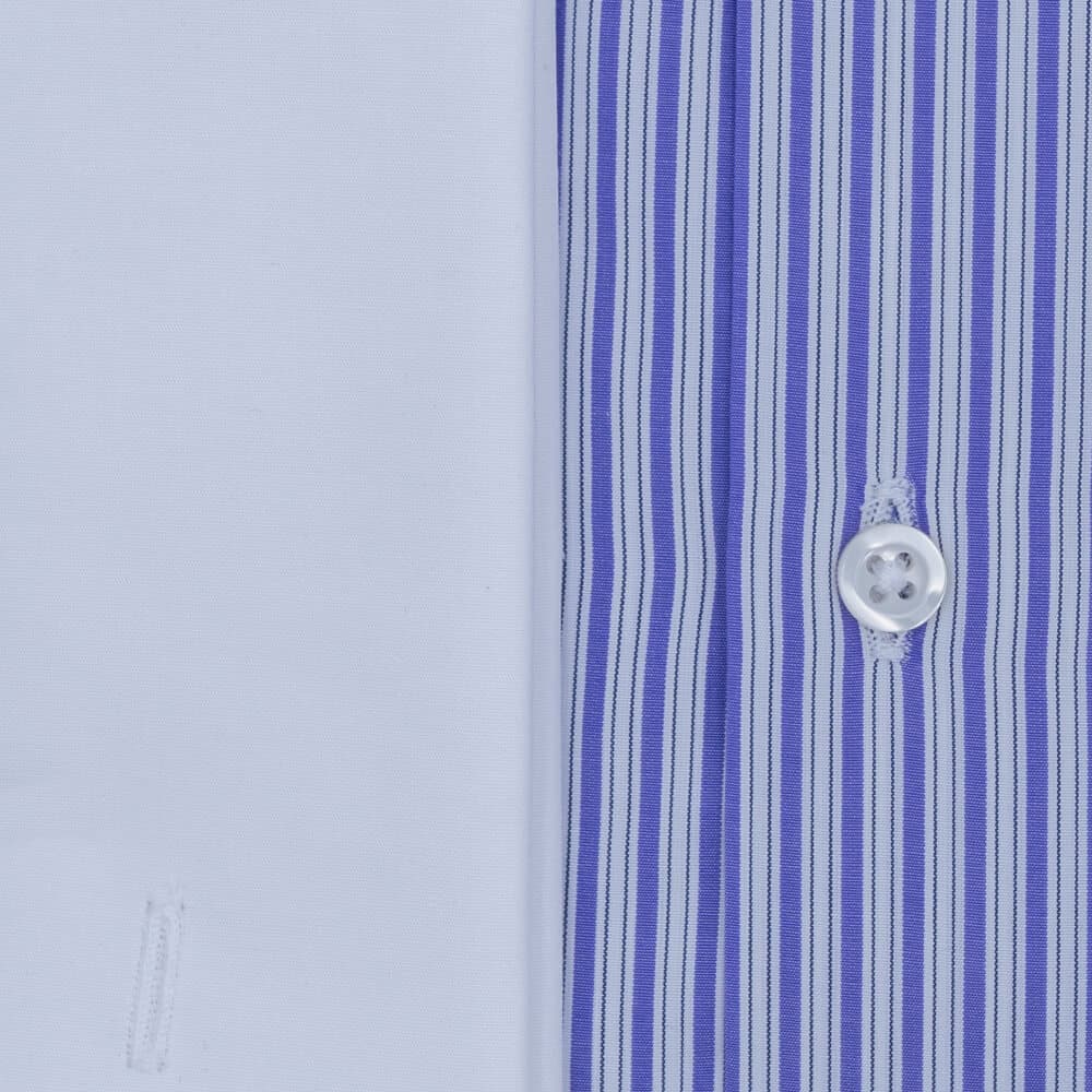 Superior Πουκάμισο Λευκό/Μώβ Ριγέ 100% Fine Cotton (Modern Fit)