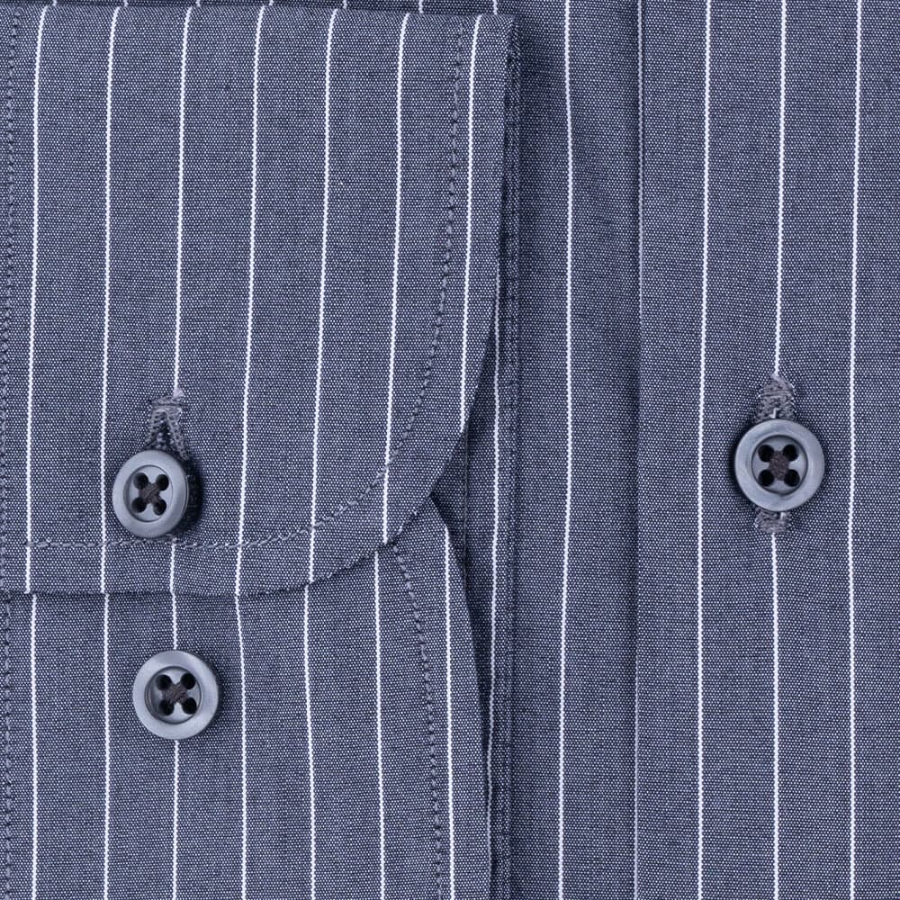 Superior Πουκάμισο Ανθρακί Ριγέ 100% Fine Cotton (Modern Fit)