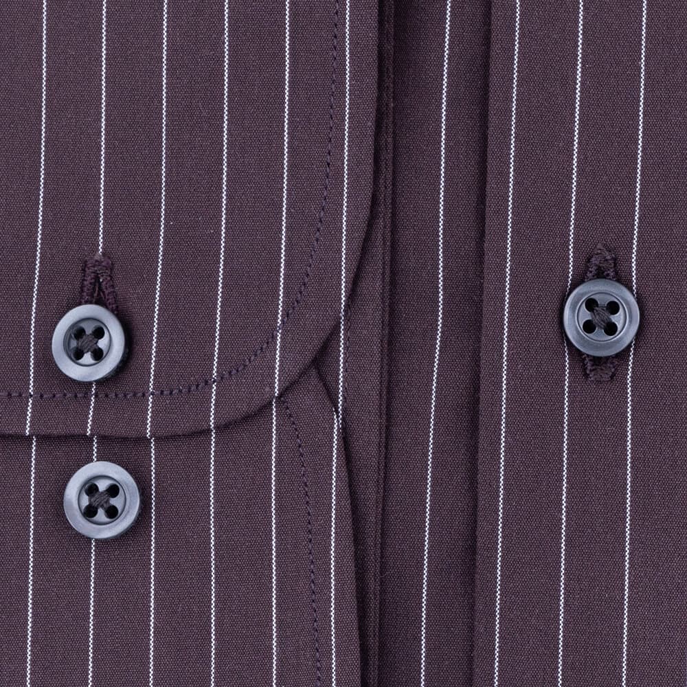 Superior Πουκάμισο Καφέ Ριγέ 100% Fine Cotton (Modern Fit)