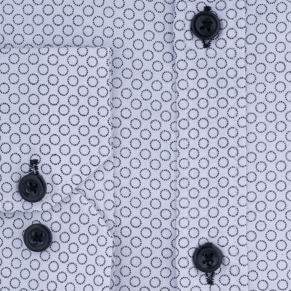 Πουκάμισο Λευκό με Μαύρο Μικροσχέδιο (Modern Fit)
