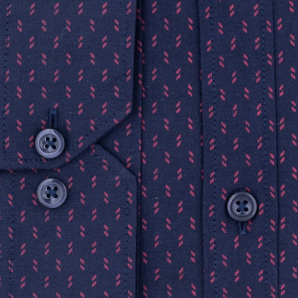 Πουκάμισο Μπλε με Κόκκινο Μικροσχέδιο (Modern Fit)