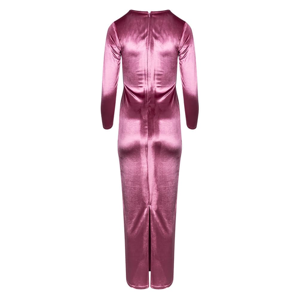 Γυναικείο Φόρεμα Maxi Μώβ Velvet