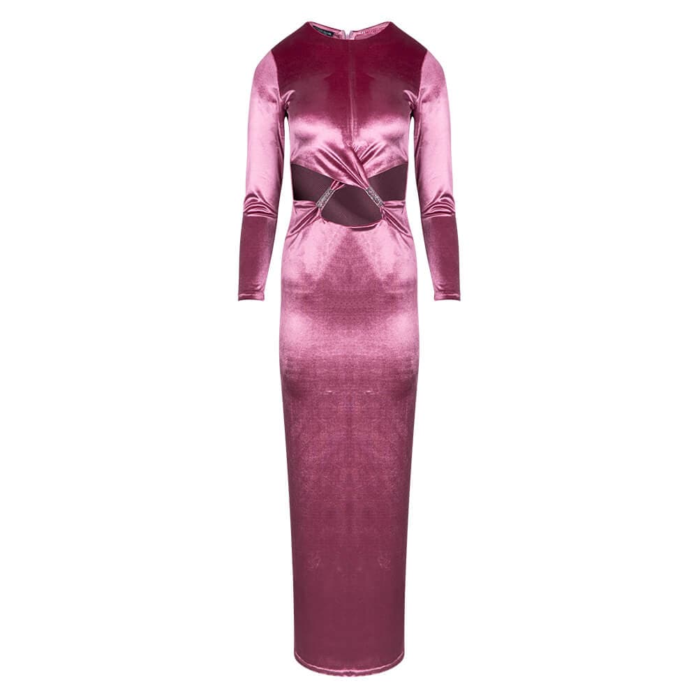 Γυναικείο Φόρεμα Maxi Μώβ Velvet