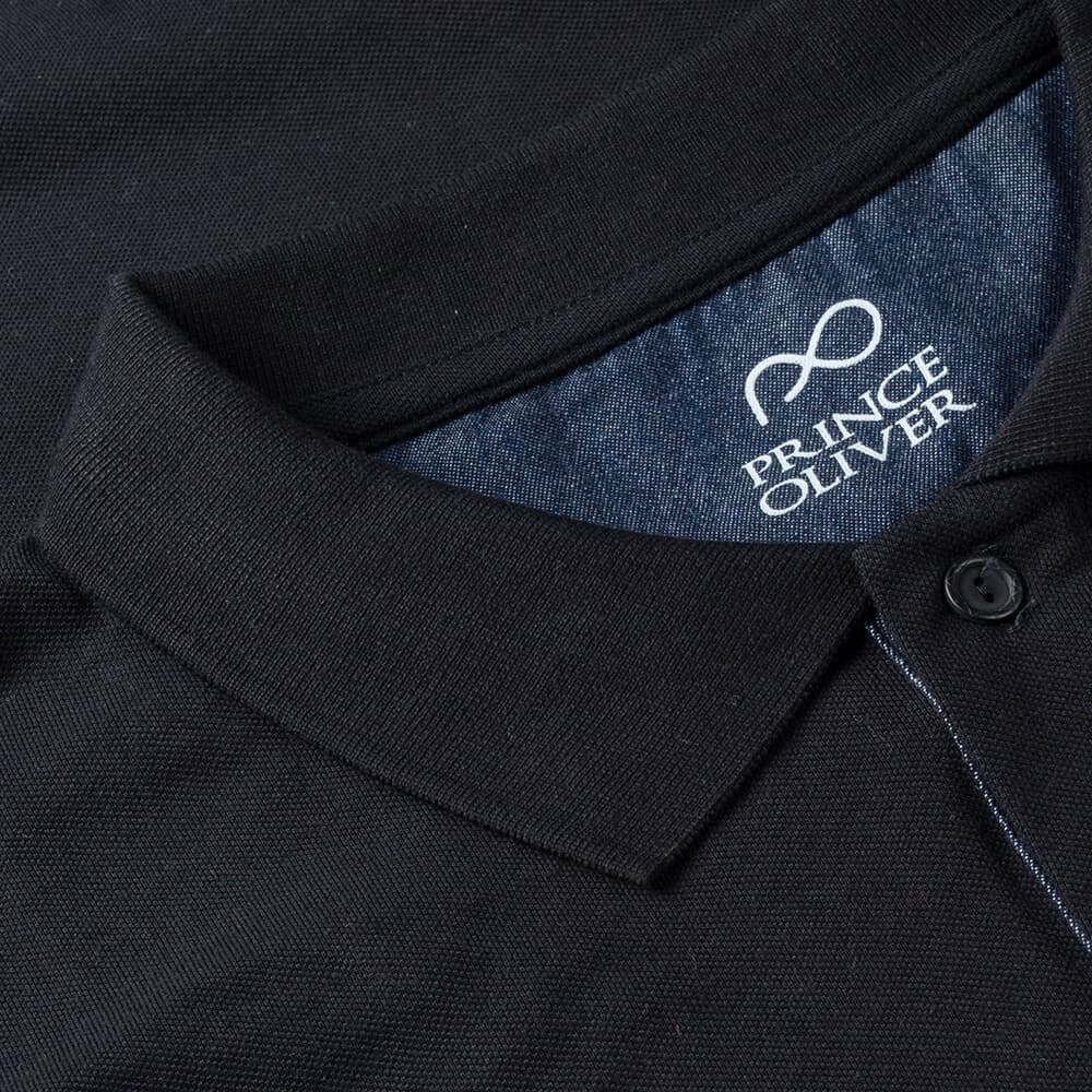 Plus Size Collection Polo Pique Μαύρο 100% Cotton (Comfort Fit) Μόνο Μεγάλα Μέγεθη