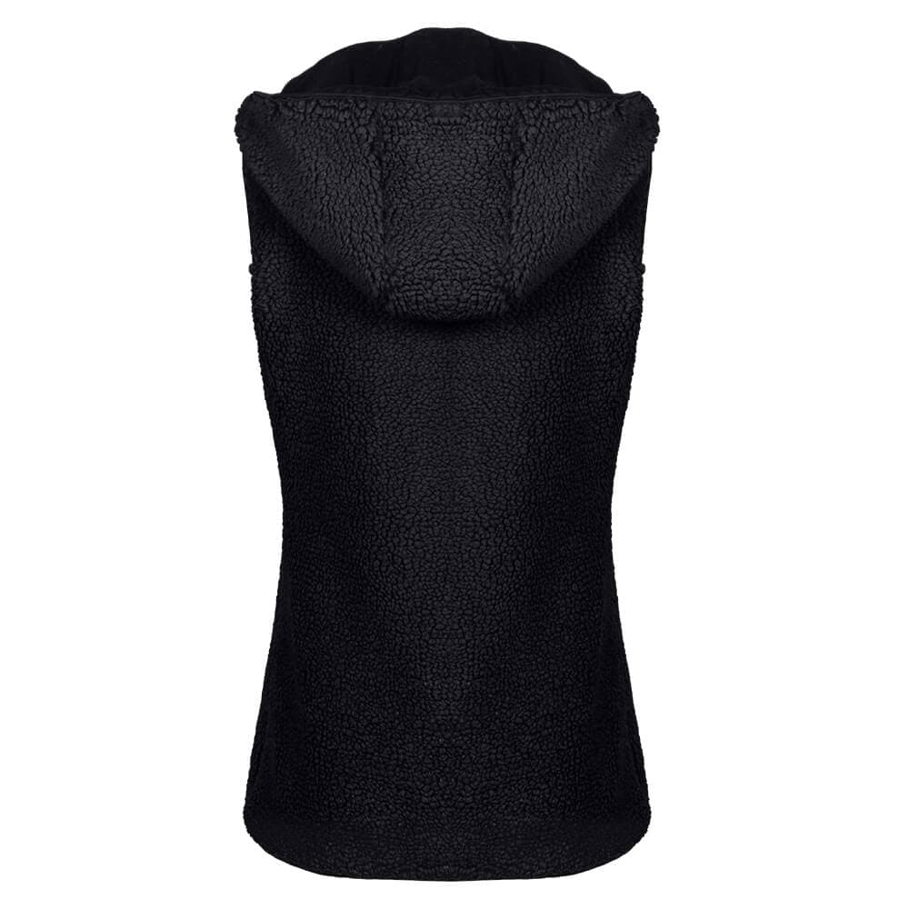 Teddy Bear Sleevless Jacket Μαύρο