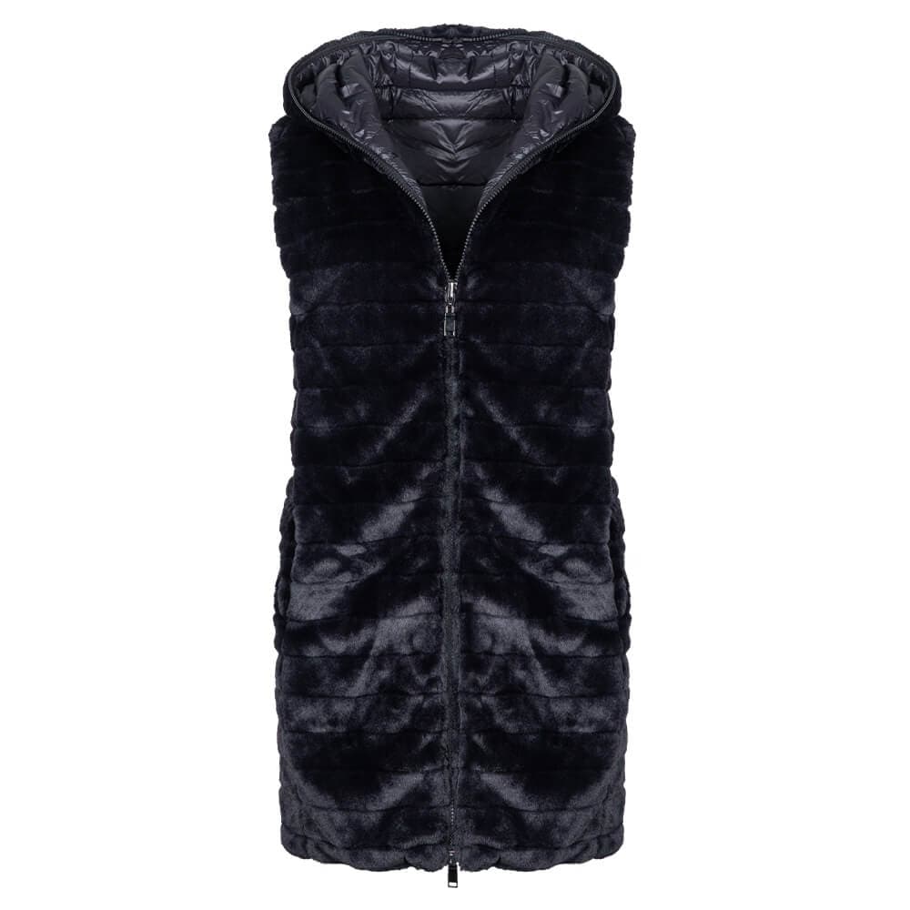 Fashion Γυναικείο Reversible Vest Μαύρο