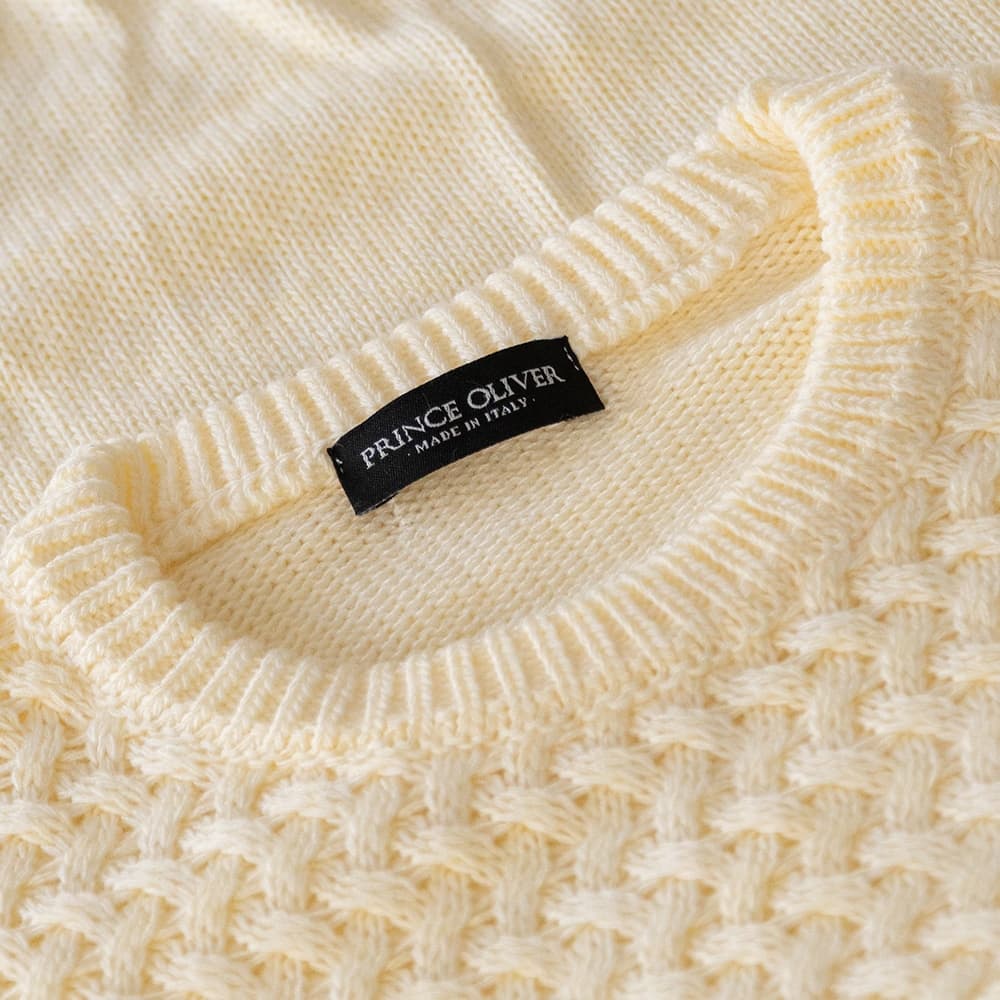 Μπλούζα Πλεκτή Εκρού Round Neck (Modern Fit)