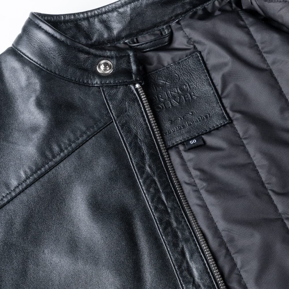 Racer Jacket Μαύρο 100% Leather (Modern Fit)