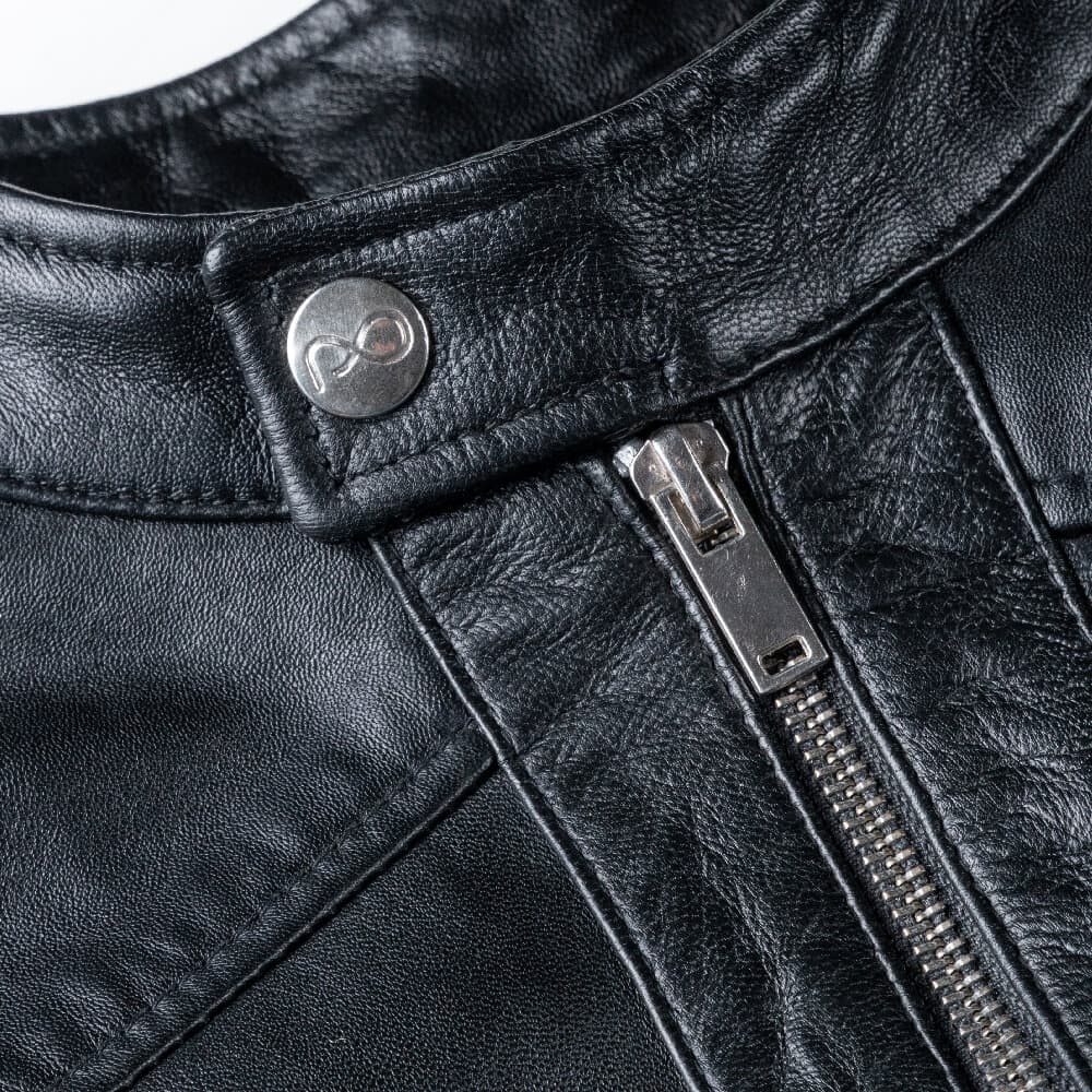 Racer Jacket Μαύρο 100% Leather (Modern Fit)