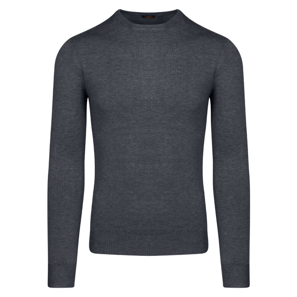 Essential Πλεκτή Μπλούζα Μπλε Σκούρο Round Neck Cashmere Touch (Slim Fit)