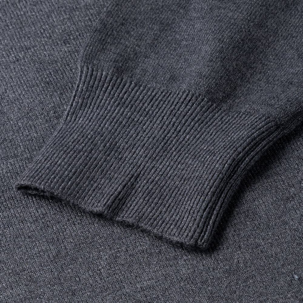 Essential Πλεκτή Μπλούζα Γκρι Σκούρο Round Neck Cashmere Touch (Slim Fit)