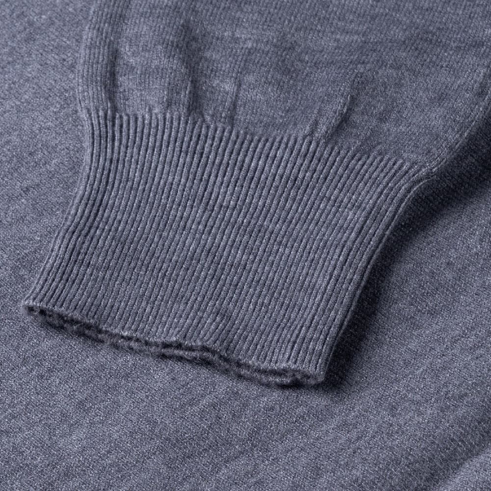 Essential Πλεκτή Μπλούζα Γκρι Round Neck Cashmere Touch (Slim Fit)