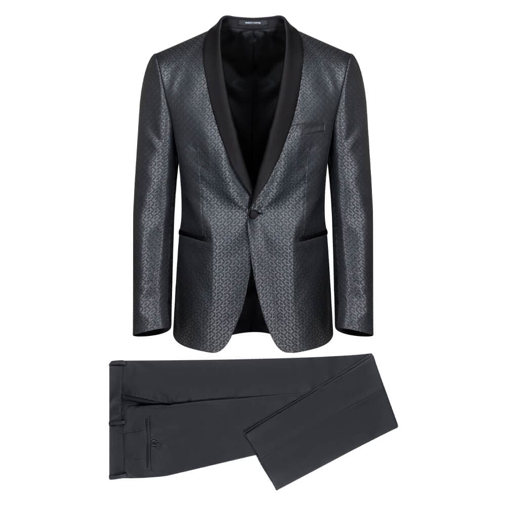 Tuxedo Γκρι Σκούρο Μπροκάρ (Modern Fit)