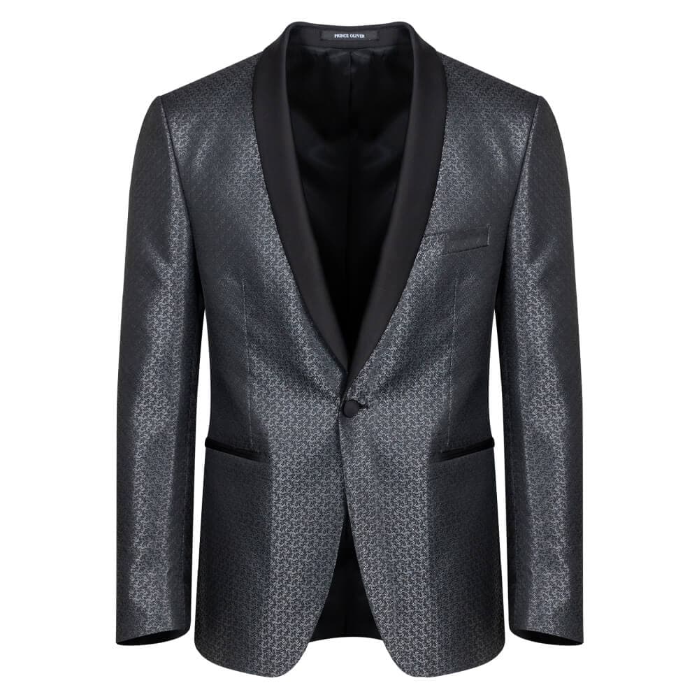 Tuxedo Γκρι Σκούρο Μπροκάρ (Modern Fit)