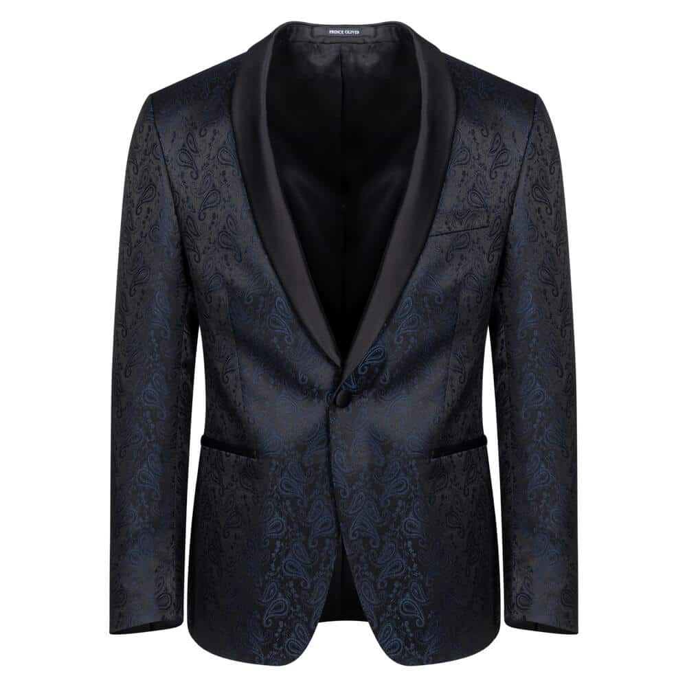 Tuxedo Μπλε Μπροκάρ (Modern Fit)