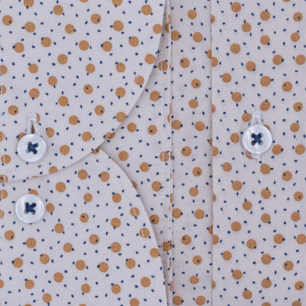 Superior Πουκάμισο Μπεζ με Μικροσχέδιο 100% Fine Cotton (Modern Fit)