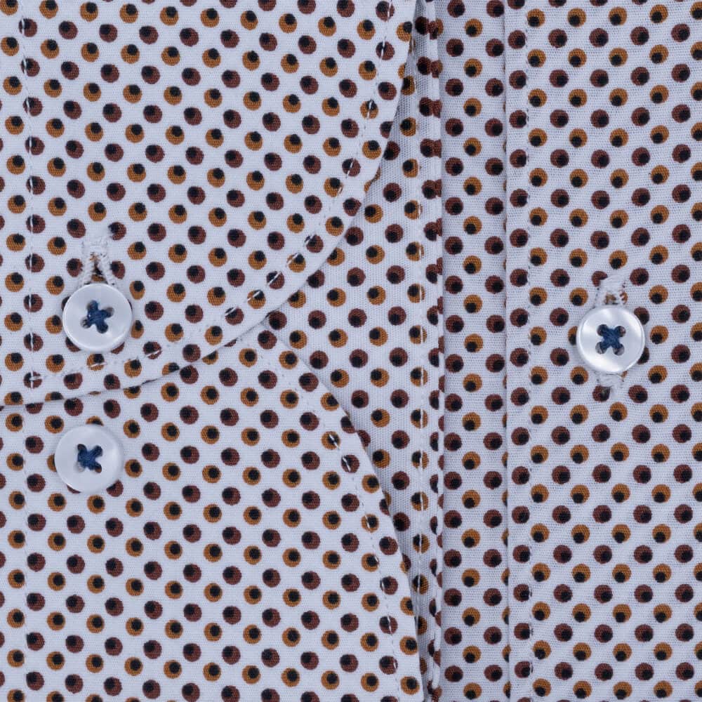 Superior Πουκάμισο Λευκό με Μικροσχέδιο 100% Fine Cotton (Modern Fit)