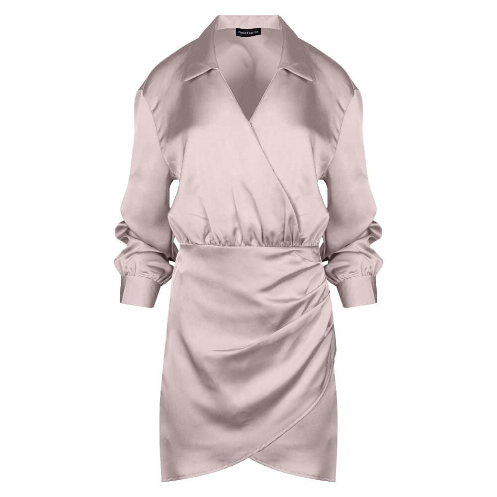 Φόρεμα Σατέν Μπεζ