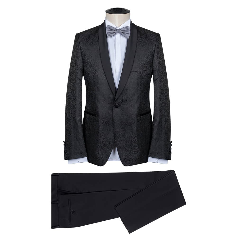 Tuxedo Μαύρο Μπροκάρ (Modern Fit)
