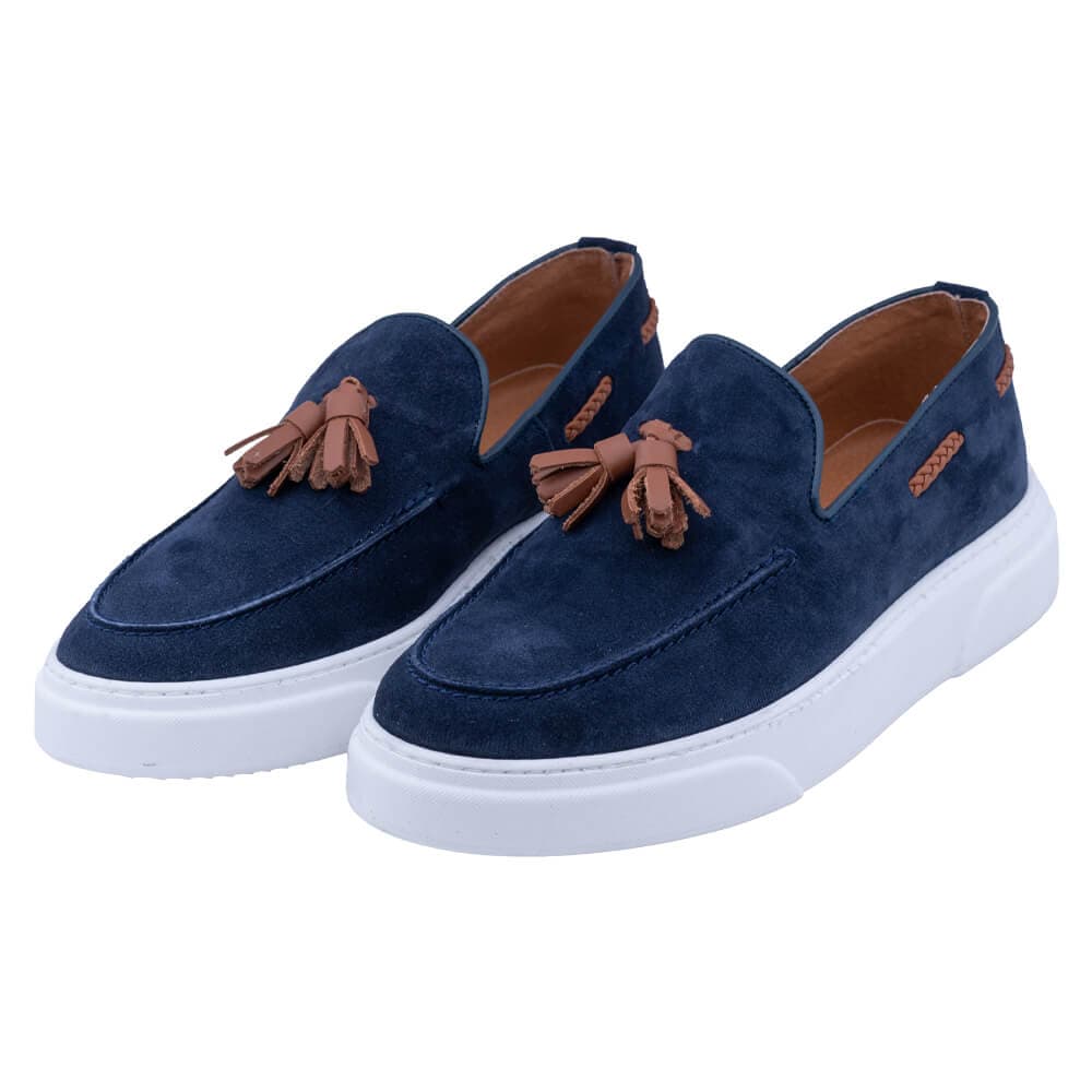Δερμάτινα Μπλε Loafers