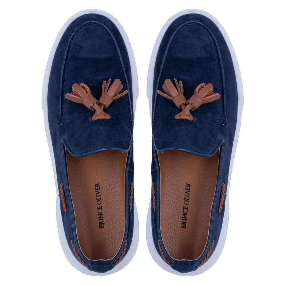 Δερμάτινα Μπλε Loafers