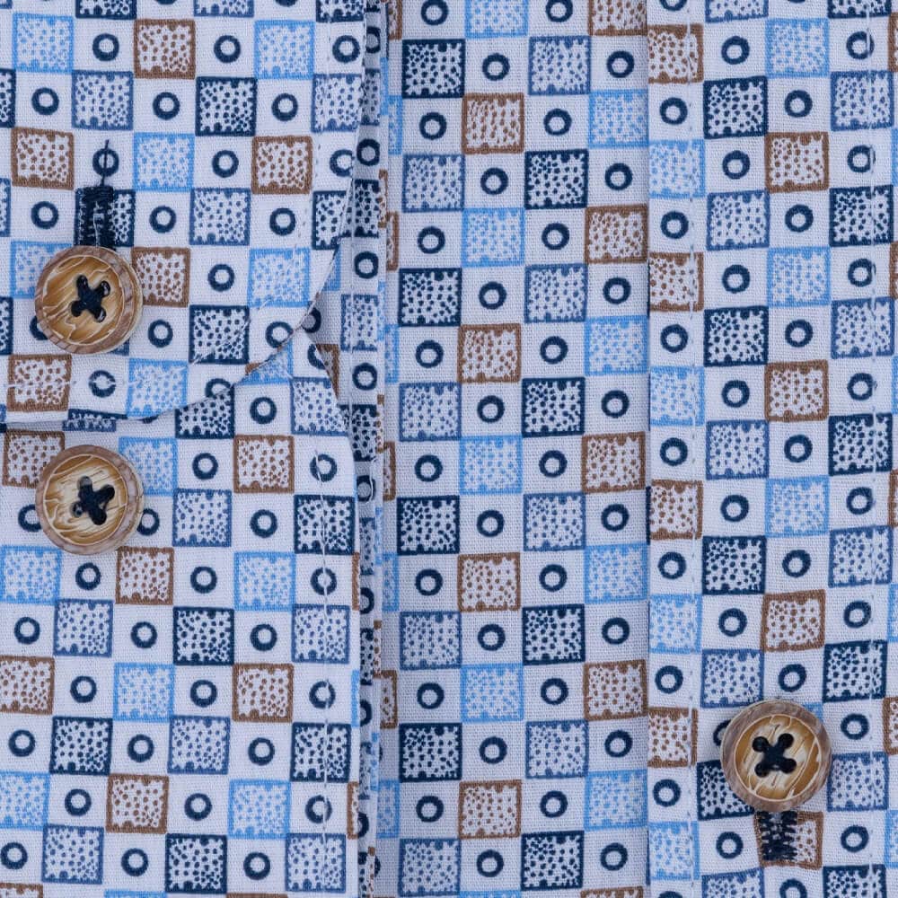 Πουκάμισο Γαλάζιο με Μικροσχέδιο (Modern Fit)