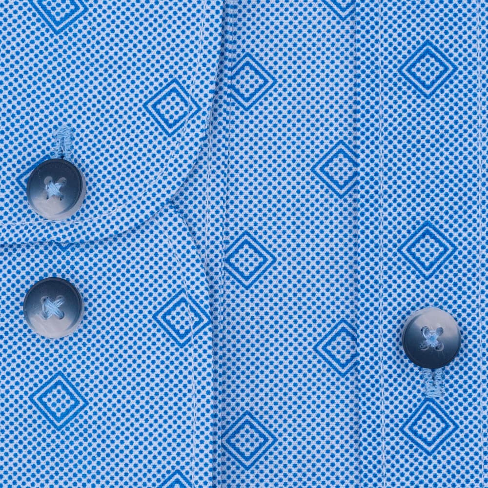 Πουκάμισο Σιέλ με Μικροσχέδιο (Modern Fit)