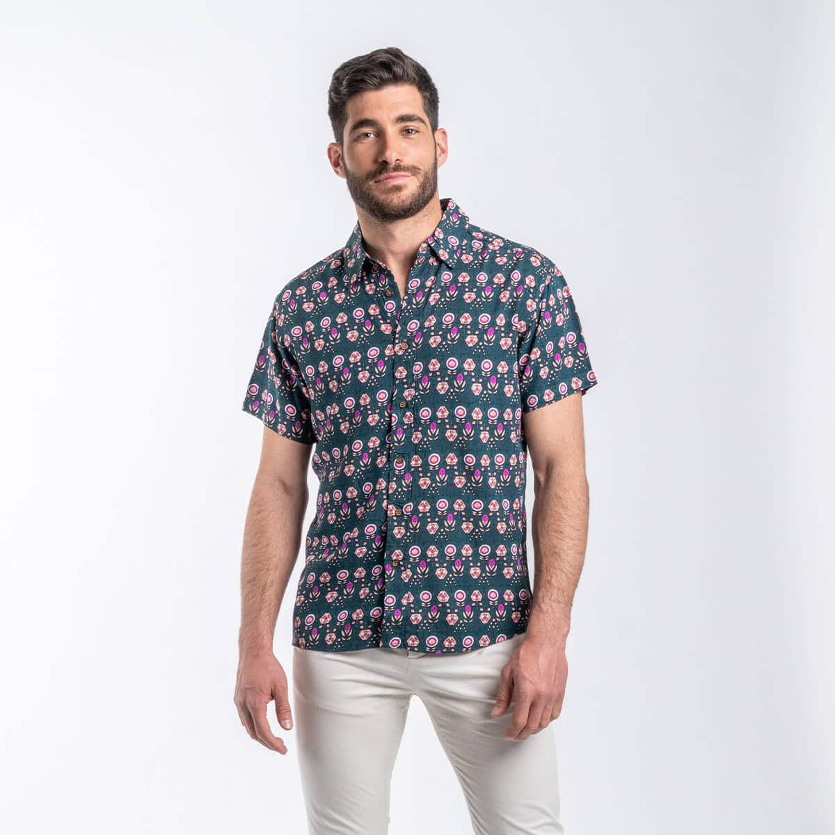 Πουκάμισο Λινό Ροζ (Modern Fit)