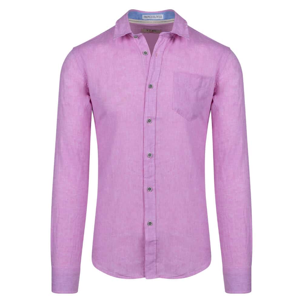 Πουκάμισο Λινό Ροζ (Modern Fit)