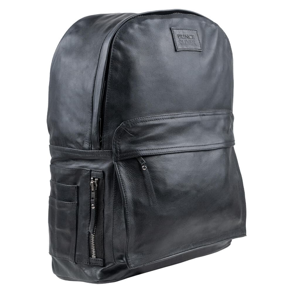 Ανδρικό Σακίδιο Πλάτης Backpack Μαύρο "Original Leather"
