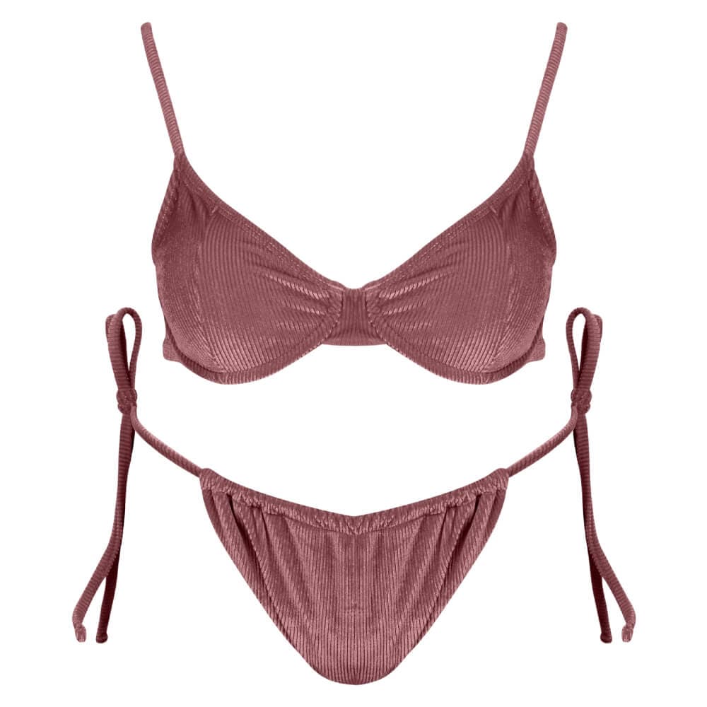 Μαγιό Μπικίνι Κοτλέ Μπλε