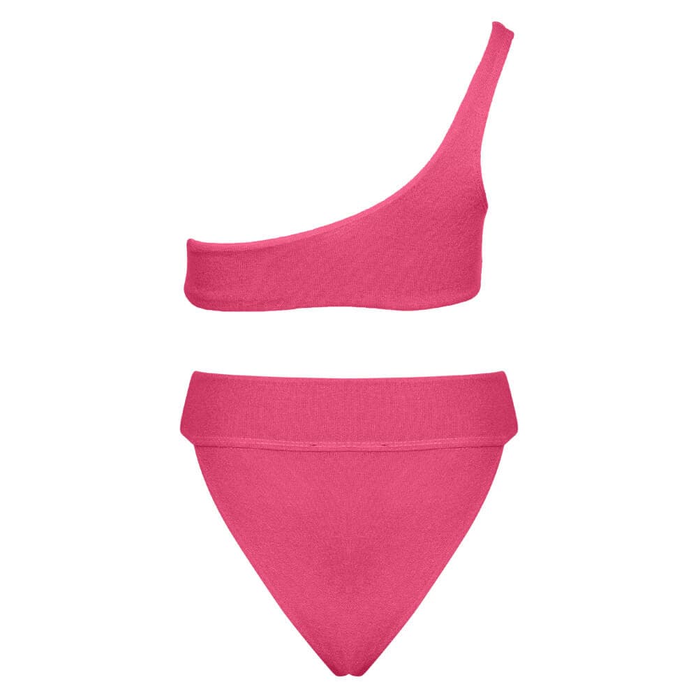 One Shoulder Μαγιό Μπικίνι Ροζ