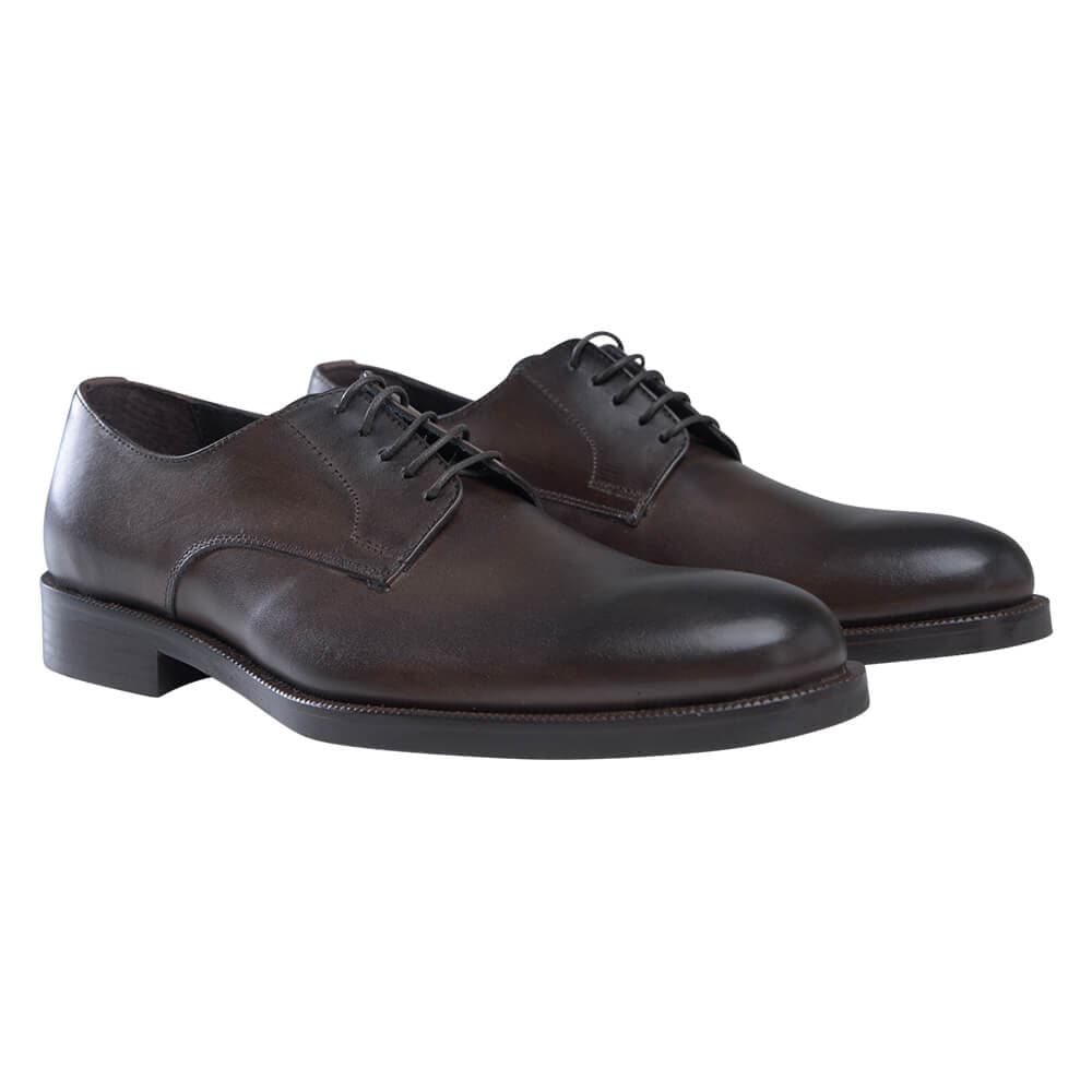Derby Καφέ Σκούρο Leather Shoes