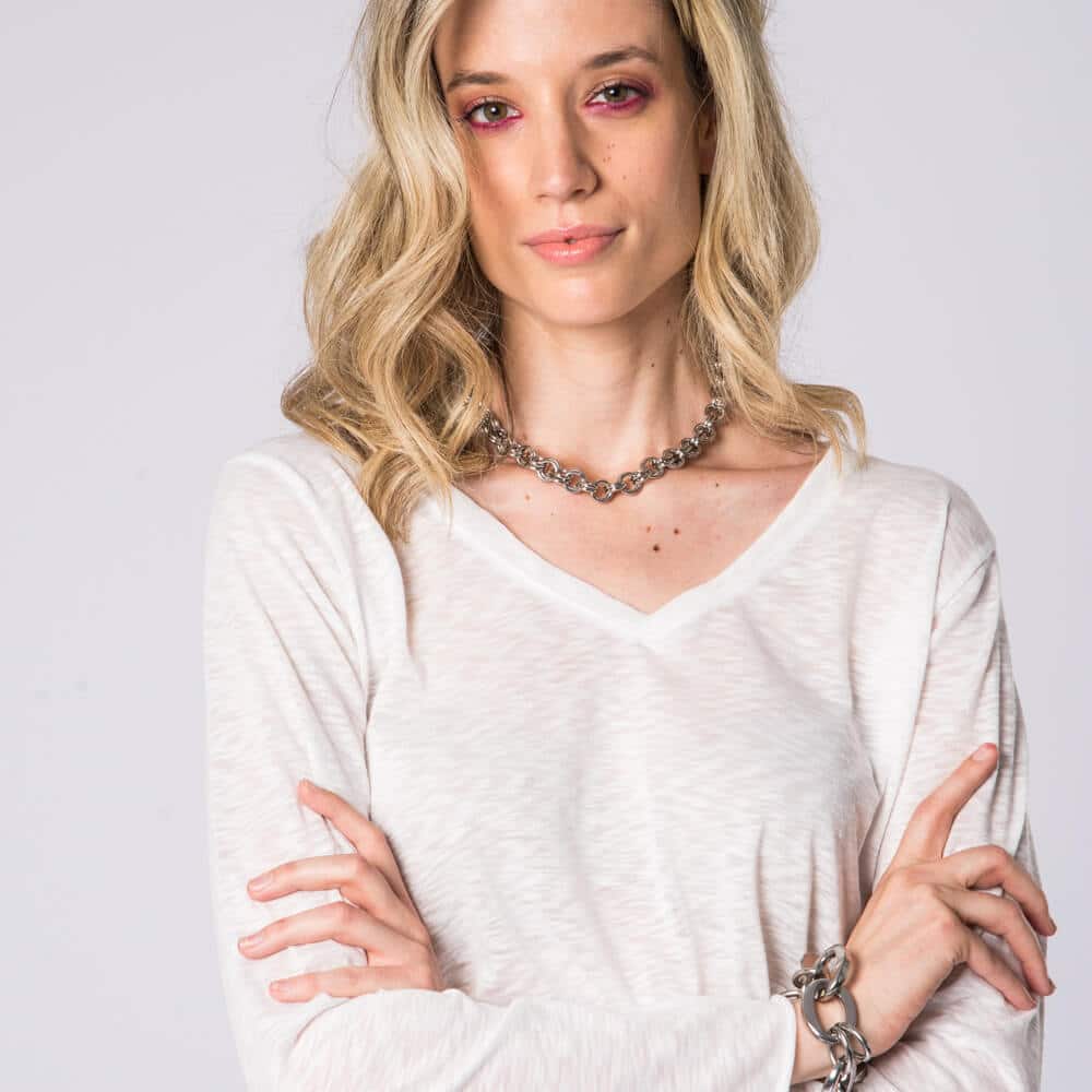 Γυναικεία Μπλούζα Μακρυμάνικη Λευκή