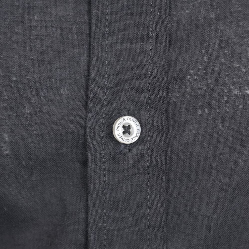 Πουκάμισο Μαύρο 100% Λινό (Modern Fit)