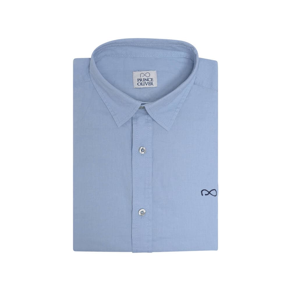 Πουκάμισο Γαλάζιο 100% Λινό (Modern Fit)