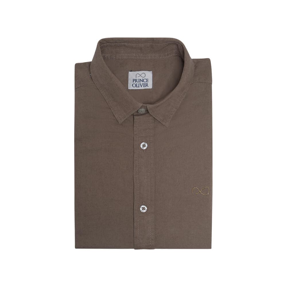Πουκάμισο Καφέ 100% Λινό (Modern Fit)