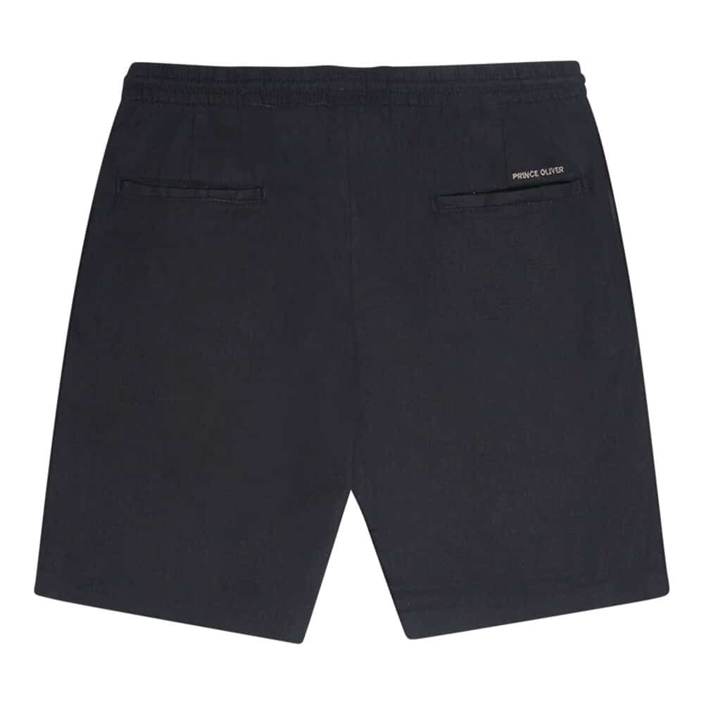 Βερμούδα Μαύρη 100% Λινή (Modern Fit)