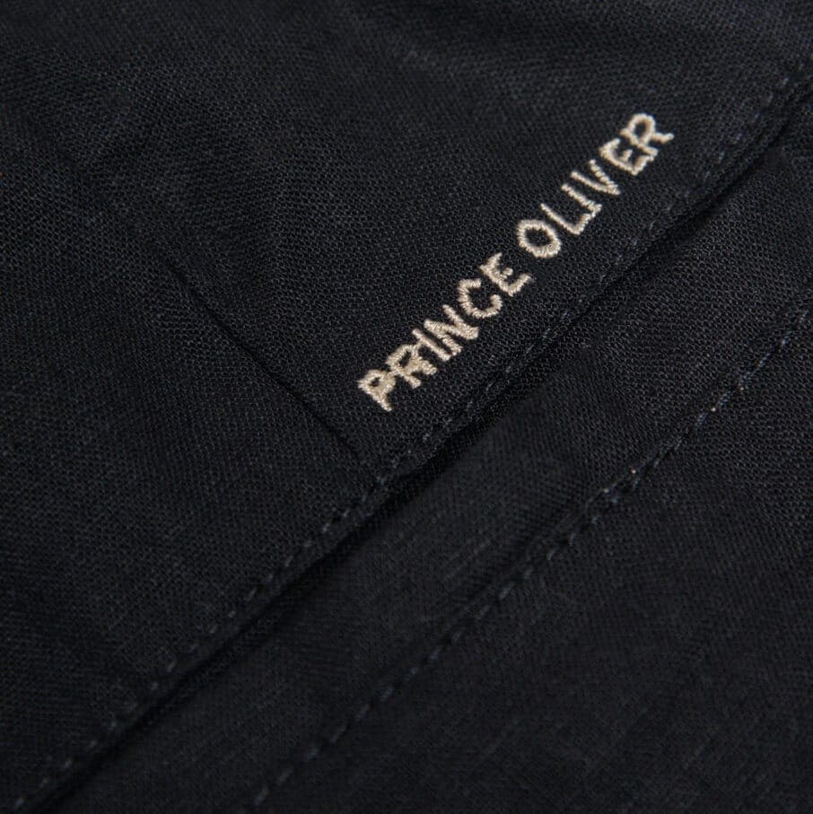 Βερμούδα Μαύρη 100% Λινή (Modern Fit)