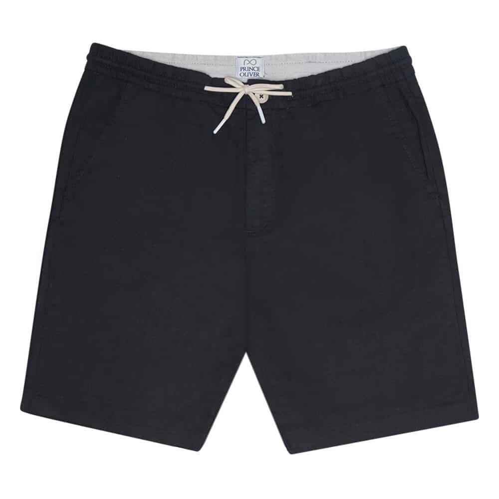 Βερμούδα Μαύρη 100% Λινή (Modern Fit)