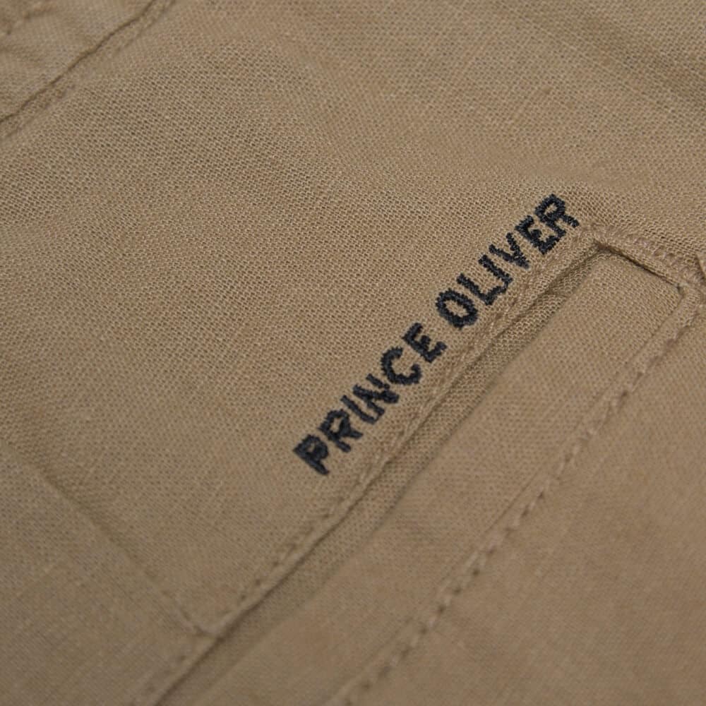 Βερμούδα Μπεζ 100% Λινή (Modern Fit)