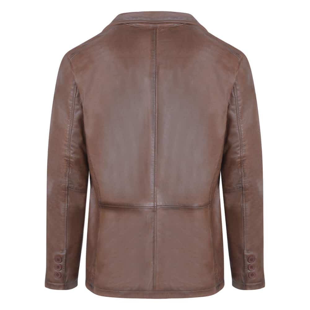 Δερμάτινο Σακάκι Καφέ 100% Leather (Modern Fit)