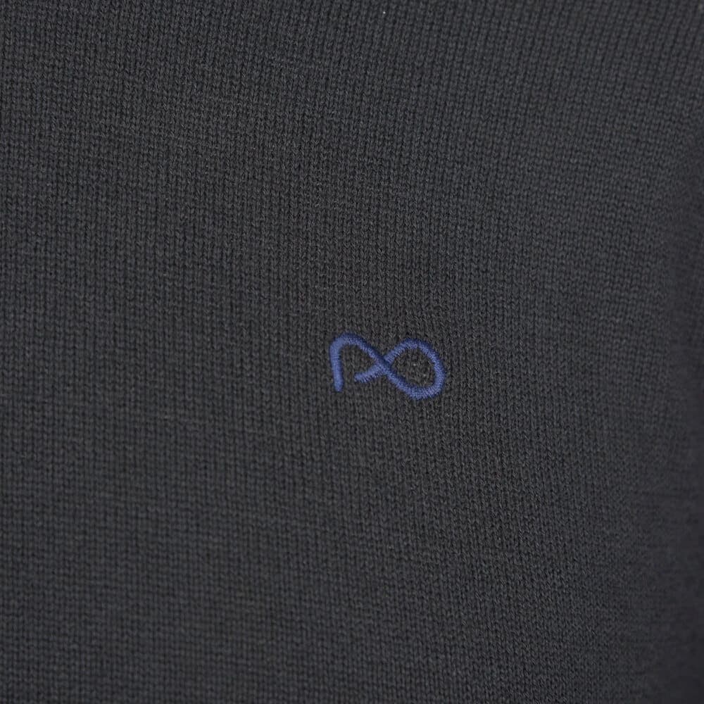 Signature Πουλόβερ Μαύρο Round Neck in Cotton (Modern Fit)