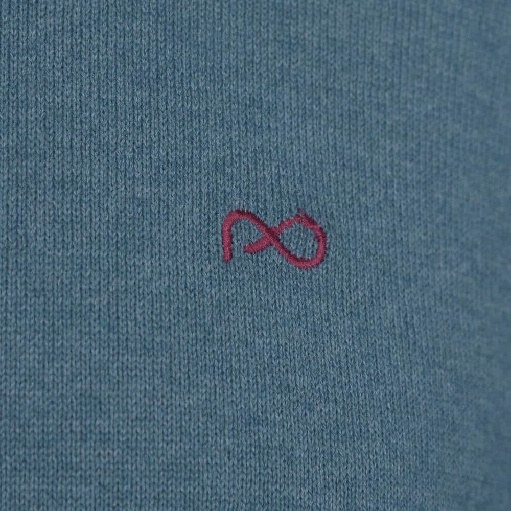 Signature Πουλόβερ Πετρόλ Round Neck in Cotton (Modern Fit)