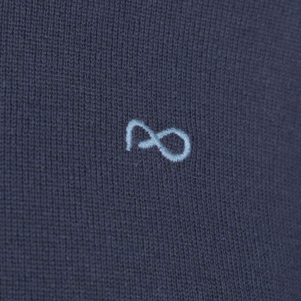 Signature Πουλόβερ Μπλε Σκούρο Round Neck in Cotton (Modern Fit)