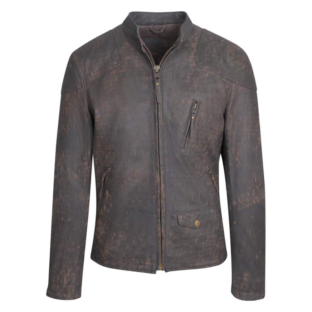 Racer Jacket Καφέ Σκούρο 100% Leather (Modern Fit)