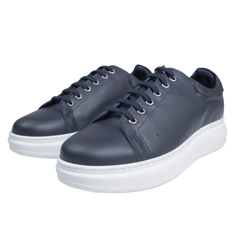 Low-top Μπλε Δερμάτινα Sneakers