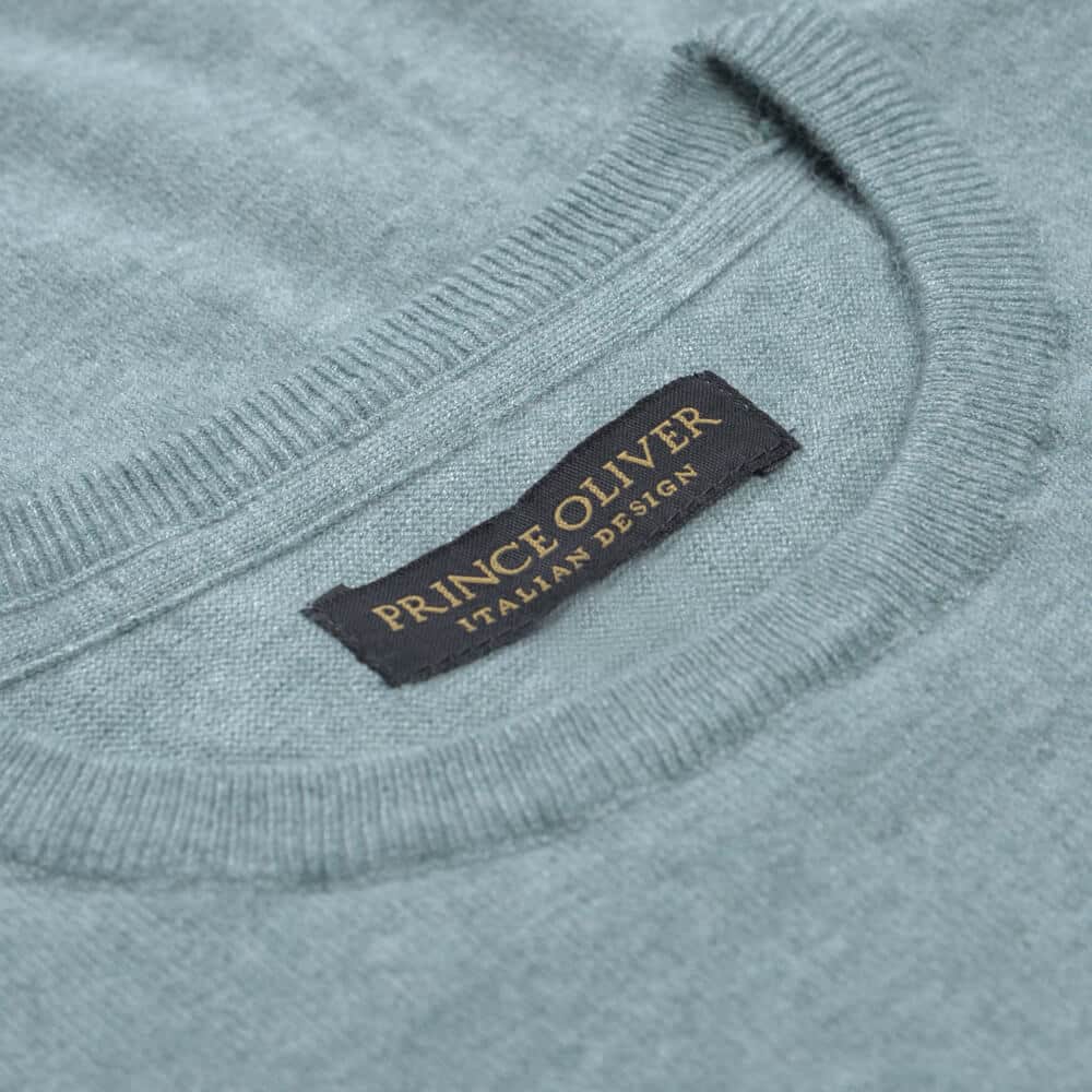 Premium Πουλόβερ Mint Cashmere Blend Round Neck (Modern Fit)