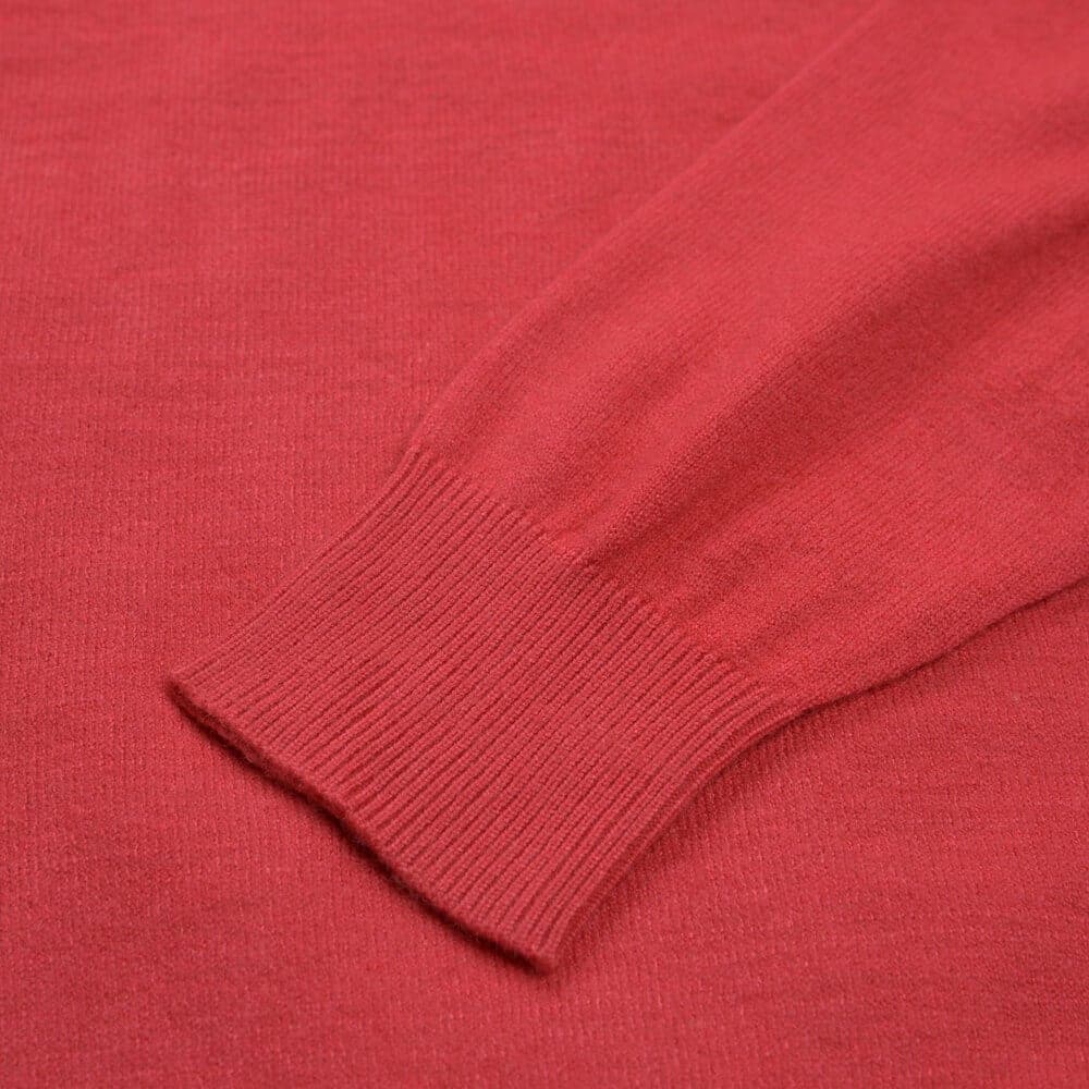 Premium Πουλόβερ Κόκκινο Cashmere Blend Round Neck (Modern Fit)