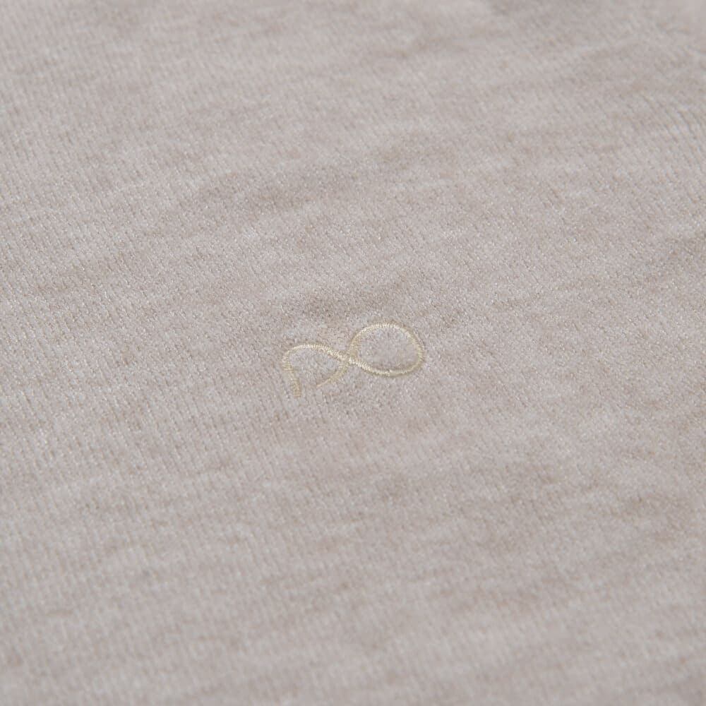 Premium Πουλόβερ Μπεζ Cashmere Blend Round Neck (Modern Fit)